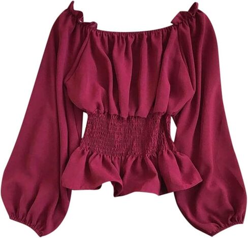 Shirt Women Sleeve Off The Shoulder Blouse Dressy Top in Saudi Arabia