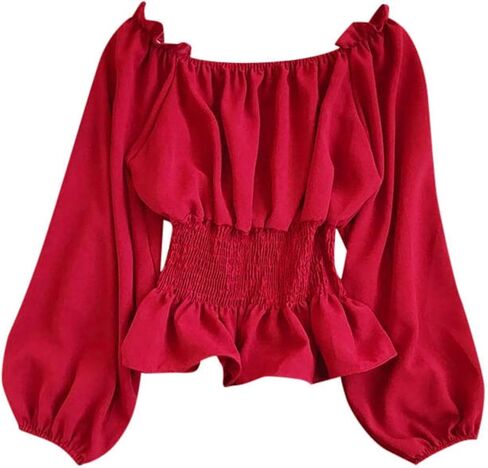Shirt Women Sleeve Off The Shoulder Blouse Dressy Top in Saudi Arabia