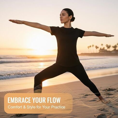 Yoga T-Shirts, Black, M, 2-Pack in Saudi Arabia