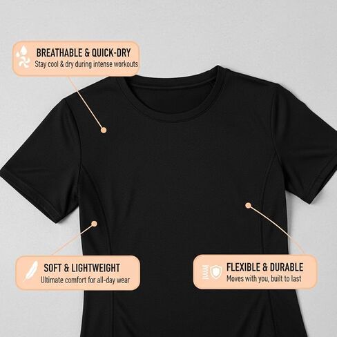 Yoga T-Shirts, Black, M, 2-Pack in Saudi Arabia
