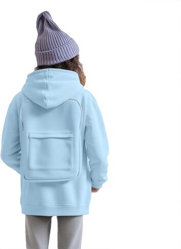 Creative Travel Hoodie with Backpack,Zipper Backpack Hoodie for Boys/Girls Cardigan Lightweight Fall Hoodies in Saudi Arabia