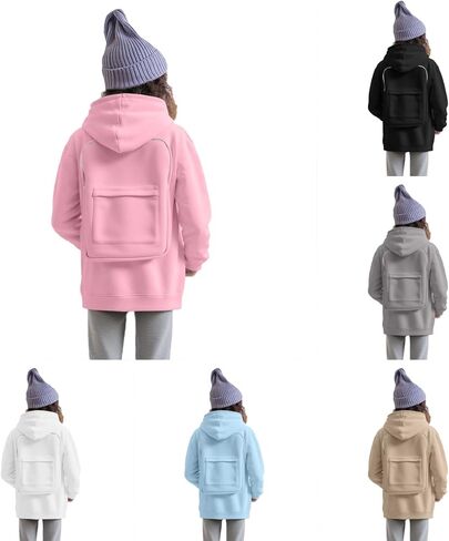 Creative Travel Hoodie with Backpack,Zipper Backpack Hoodie for Boys/Girls Cardigan Lightweight Fall Hoodies in Saudi Arabia