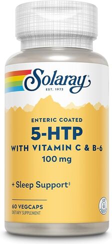 SOLARAY 5 HTP Supplement with Vitamin C & B-6 - Sleep Supplement and Serotonin Synthesis Support - Lab Verified, 60-Day Money-Back Guarantee - 60 Servings, 60 Enteric Coated VegCaps in Saudi Arabia