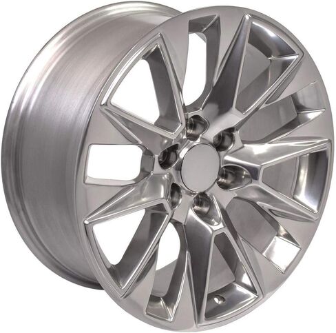 OE Wheels CV26 20 Inch Rims and Tires Fit Silverado 1500 LTZ Style 6x139.7 20x9 Polished - Hollander 5920 - TS-37 AT 275/55-20 (Set of 4) in Saudi Arabia