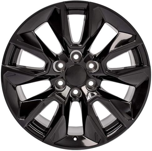 OE Wheels CV32 20 Inch Rims and Tires Fit Silverado 1500 RST Style 6x139.7 20x9 Gloss Black - Hollander 5916 - TS-37 AT 275/55-20 (Set of 4) in Saudi Arabia