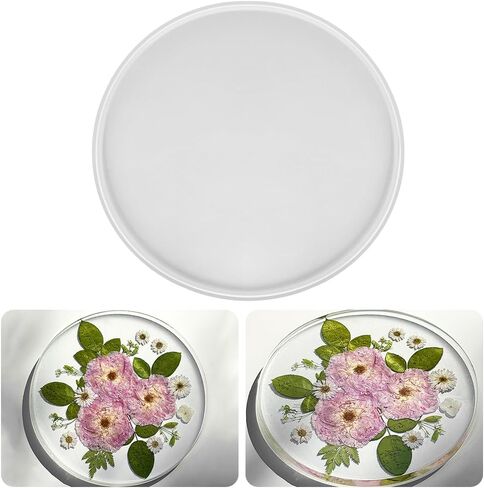RESINWORLD 14'' XL Large Round Mold, 0.5'' Deep Tray Silicone Mold, Flat Serving Tray Mold Board Mold for Resin Casting in Saudi Arabia