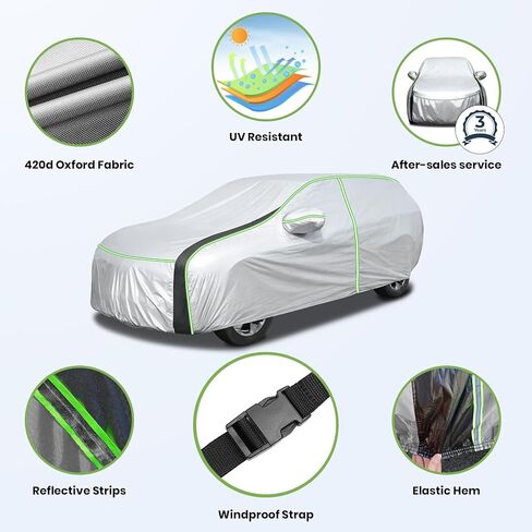Cartist 420d Car Cover Fits for Honda CRV 1997-2025 2026, All Weather Car Covers Outdoor for CRV Accessories, Waterproof, with Zipper & Reflective Safety Strips in Saudi Arabia