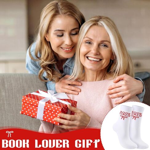 JenPen 3 أزواج من هدايا عشاق الكتب للنساء، جوارب بناتي للكتاب لمحبي الكتب، قراء الإناث، ديدان الكتب، جوارب القوس الأحمر المجنونة المضحكة للنساء البالغات in Saudi Arabia