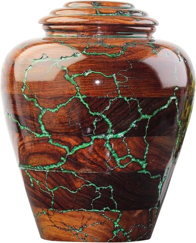 Rosewood Cremation Urn for Ashes, Wooden and Resin Urn for Human and Pet Ashes Lichtenberg Keepsake Urn Ashes lareg (Small), 1AUR-C in Kuwait