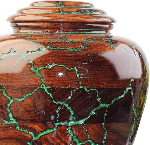 Rosewood Cremation Urn for Ashes, Wooden and Resin Urn for Human and Pet Ashes Lichtenberg Keepsake Urn Ashes lareg (Small), 1AUR-C in Saudi Arabia