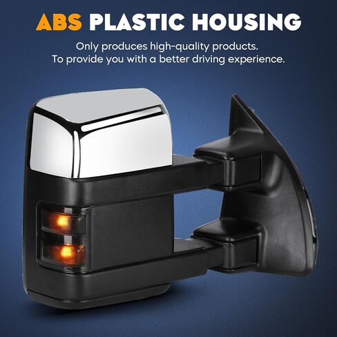 Towing Mirrors Chrome for Ford F-250 F-350 Super Duty 1999-2007 Power Heated with Turn Signal Manual Folding Telescoping (1 Pair) in Kuwait