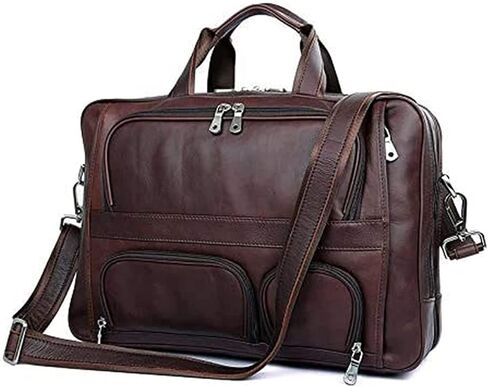 حقيبة كمبيوتر محمول من الجلد الطبيعي للرجال حقيبة كتف حقيبة يد رسول حقيبة كمبيوتر للأعمال حقيبة ظهر مدرسية مقاس 17 بوصة in Kuwait