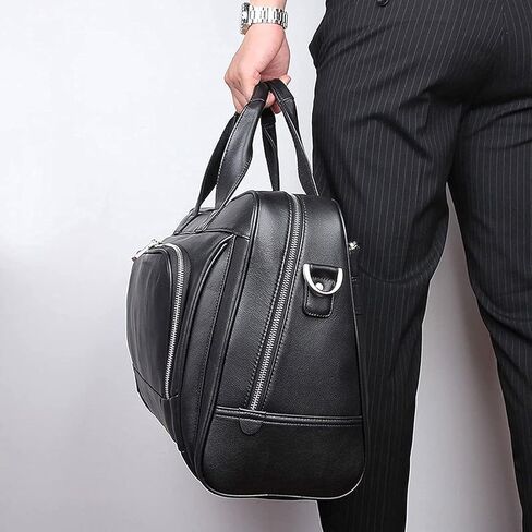Mens Genuine Leather Laptop Briefcase Shoulder Bag Messenger Handbag Crossbody Business Computer Case Satchel School Rucksack in Kuwait