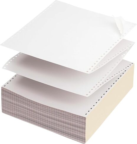 KDM 8852800 Carbonless Computer Paper, 9.5 x 5.5, 2-Part White/Canary Continuous Forms, Uncoated Dot Matrix Sheets, 2,800 Count in Saudi Arabia