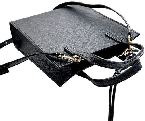 Marc Jacobs H001L03FA22 Mini Grind Black With Gold Hardware Leather Women's Micro Tote Bag in Saudi Arabia
