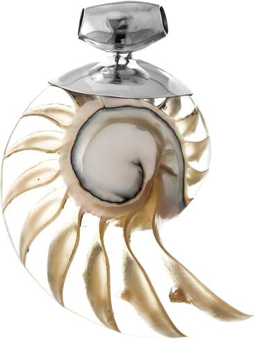 FifiRose Genuine Nautilus Shell Blue Color Resin Fill 925 Sterling Silver Pendant, 2 3/8" in Kuwait