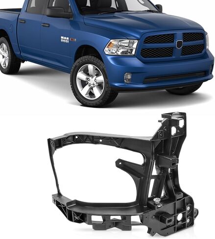 PartsFlow Passenger Side Right Radiator Support Headlight Mounting Bracket Black For 2013-2018 Dodge Ram 1500 2500 3500 in Saudi Arabia