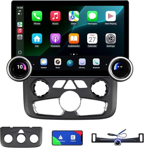 لدودج رام 1500 2500 3500 2013-2018 ستيريو ترقية شاشة تعمل باللمس راديو 9 بوصة وحدة رأس السيارة سلكية لاسلكية CarPlay Android Auto GPS Navigation Type-C شاحن سريع استبدال DSP (4 + 64 جيجابايت) in Kuwait