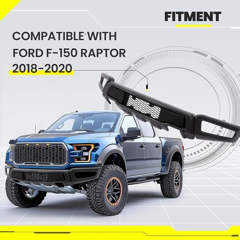 KUAFU Front Bumper Assembly W/Fog Light Holes Compatible with 2018-2020 Ford F150 Raptor Style Steel+Plastic Powder Coated Gray+Black 3Pcs in Saudi Arabia