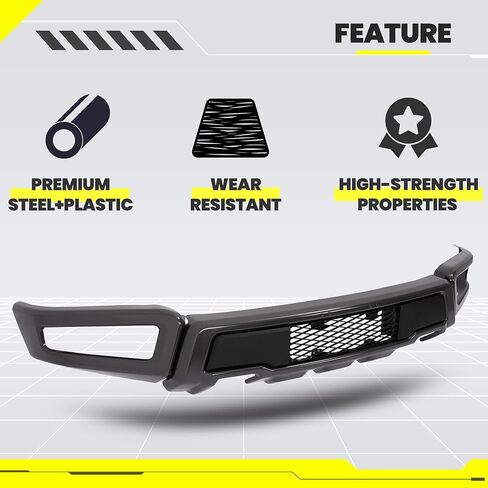 KUAFU Front Bumper Assembly W/Fog Light Holes Compatible with 2018-2020 Ford F150 Raptor Style Steel+Plastic Powder Coated Gray+Black 3Pcs in Saudi Arabia