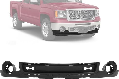 KUAFU المصد الأمامي متوافق مع 2007-2013 GMC Sierra 1500 Denali لوحة الستارة السفلية مع توفير الشبكة وفتحات إضاءة الضباب لاستبدال GM1092219 15901527 غطاء ممتص الصدمات من البلاستيك in Saudi Arabia