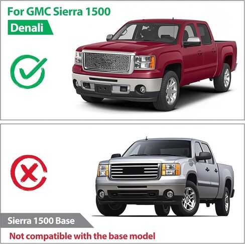 KUAFU المصد الأمامي متوافق مع 2007-2013 GMC Sierra 1500 Denali لوحة الستارة السفلية مع توفير الشبكة وفتحات إضاءة الضباب لاستبدال GM1092219 15901527 غطاء ممتص الصدمات من البلاستيك in Saudi Arabia