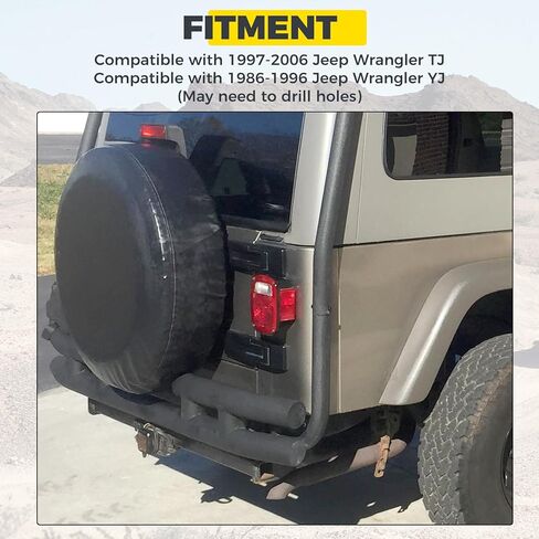 KUAFU Rear Dual Tube bumper Compatible with 1997-2006 Jeep Wrangler TJ 1986-1996 YJ Steel Textured Black in Saudi Arabia