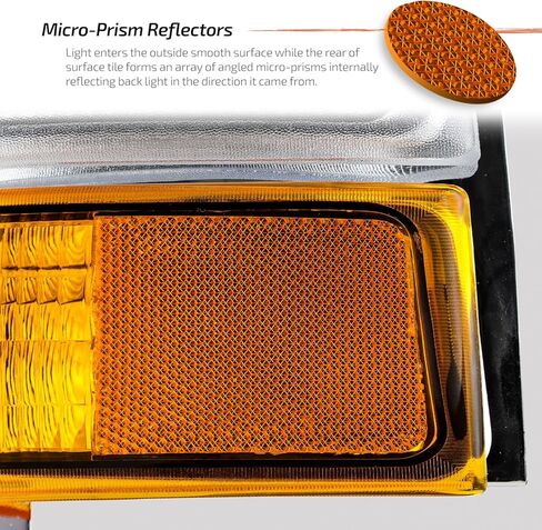 AKKON - Fits 1998-2000 Ford Ranger Chrome Headlights w/Corner Lamp Amber Signal Pair Driver+Passenger 98 99 00 in Saudi Arabia