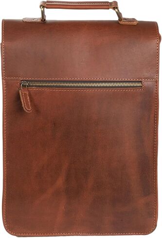 Handmade Leather Messenger Bag 13" Vintage Satchel with Front Pocket 100% Genuine Leather Shoulder Bag for Men & Women Fits iPad, Tablets, Notebooks, Travel Essentials in Saudi Arabia