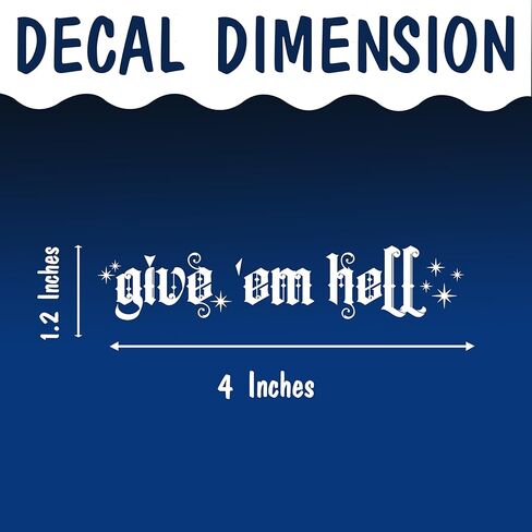 Set 3Pcs Give 'Em Hell Rearview Mirror Car Decal Funny Sarcastic Goth Humor Sticker Water Bottle Window Sticker Vinyl Waterproof 4 Inches Car Decals New Car Accessories for Mom Dad Friend Coworker in Saudi Arabia