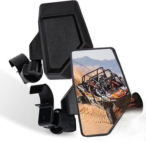 Mirrors Rear View Mirror HD Shatterproof UTV Side Mirrors Foldable Wide Angle UTV Mirrors Fits 1.65-2 inch Roll Cage, for Polaris RZR, Can-Am Maverick Defender, Universal Fit Side Mirror Kit in Saudi Arabia