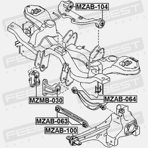 Arm Bushing Differential Mount Febest MZAB-104 Oem EG25-28-69XA in Saudi Arabia