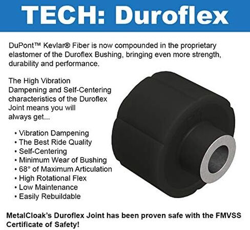 دعامة لحام أمامية Duroflex ومجموعة جلبة المحور من Metalcloak، متوافقة مع 1997-2006 TJ| LJ Wrangler، مفاصل Duroflex Kevlar، زيادة التعامل مع الضوضاء/الاهتزاز/القسوة in Kuwait