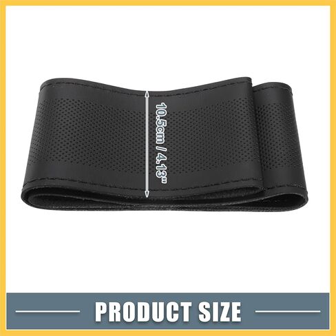 Car Hand Sewn DIY Steering Wheel Cover Breathable Comfortable 38cm Stitch on Wrap Cover Microfiber Leather Black Stitches Auto Replacement Parts in Saudi Arabia