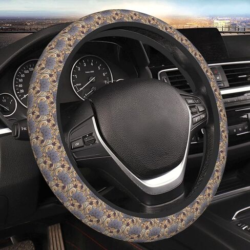 Funny and Cute Cat Skull with Stars Steering Wheel Cover Car Elastic Steering Wheel Protector Anti-Slip Breathable Car Accessories Interior for Women Men Universal 15 Inch Fit Auto SUVs Truck in Kuwait