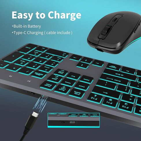 لوحة مفاتيح وماوس لاسلكيين، تصميم مضغوط مريح ورفيع للغاية، لوحة مفاتيح USB صامتة لاسلكية 2.4 جيجا هرتز وماوس لنظام التشغيل Windows، Mac OS، الكمبيوتر، سطح المكتب، الكمبيوتر الشخصي، الكمبيوتر المحمول - أخضر أبيض in Kuwait