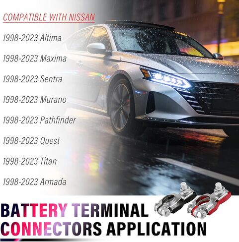 2PCS Car Battery Terminal Connectors,OEM#243407F001,243407F000 Positive & Negative Battery Terminal,Batteries Post Terminals Compatible with Nissan Altima/Maxima/Sentra in Kuwait