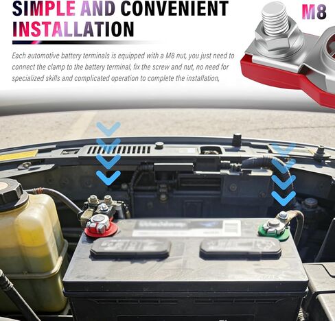 2PCS Car Battery Terminal Connectors,OEM#243407F001,243407F000 Positive & Negative Battery Terminal,Batteries Post Terminals Compatible with Nissan Altima/Maxima/Sentra in Kuwait