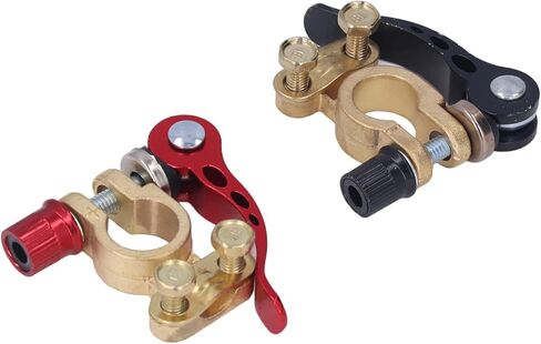 Battery Terminal Connectors 2PCS 4 Way Quick Release Disconnect Heavy Duty Brass Positive Negative for Automotive Marine RV Boat in Kuwait