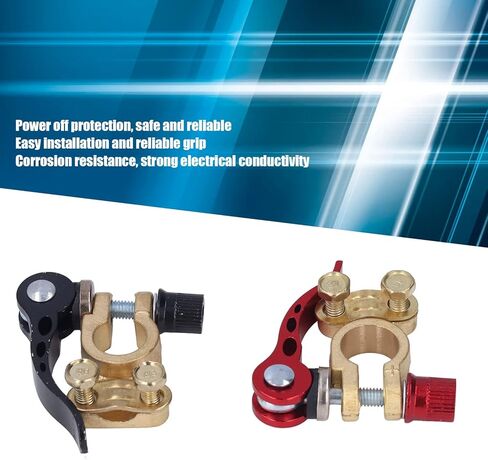Battery Terminal Connectors 2PCS 4 Way Quick Release Disconnect Heavy Duty Brass Positive Negative for Automotive Marine RV Boat in Kuwait