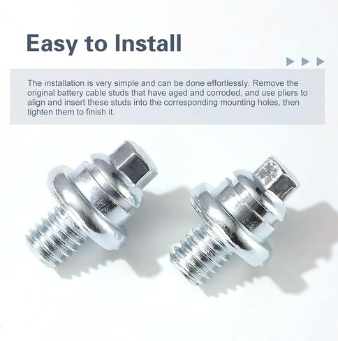 2PCS Side Battery Terminal Bolts, 3/8''-16 Standard Post Extender Short Stud, Battery Side Terminal Screws, Vehicle Battery Cable Stud Connector Replacement for GM Post, Car Accessories in Saudi Arabia