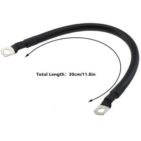 4 AWG Battery Cables with Terminals, 12 Inch Pure Copper Power Inverter Cables for Solar Applications, Vehicles, RVs, Cars (5/16" Lug, Black) in Saudi Arabia