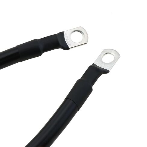 4 AWG Battery Cables with Terminals, 12 Inch Pure Copper Power Inverter Cables for Solar Applications, Vehicles, RVs, Cars (5/16" Lug, Black) in Saudi Arabia
