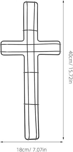 Toyvian 4pcs Diy Cross Metal Wreath Frame, Iron Wreath Making Tool for Easter Holiday Wall Decor, Black Cross Shaped Wire Form in Saudi Arabia