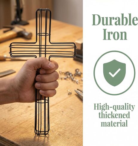 Toyvian 4pcs Diy Cross Metal Wreath Frame, Iron Wreath Making Tool for Easter Holiday Wall Decor, Black Cross Shaped Wire Form in Saudi Arabia