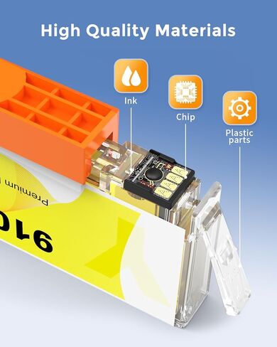 خراطيش حبر 910XL لطابعات HP بديلة متوافقة لحزمة خراطيش الحبر HP 910XL كومبو تعمل مع طابعة OfficeJet Pro 8020 8025 8028 8030 8035 8010 8015 8018 8022 (1BK/1C/1M/1Y، 4 عبوات) in Kuwait