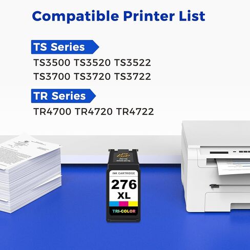 خراطيش حبر MEGAIN 275XL 276XL بديلة Cannon PG-275 275 XL وCL-276 276 XL خرطوشة حبر متوافقة مع طابعات Canon PIXMA TR4700 TR4720 TS3700 TS3722 TS3500 TS3522 (لون واحد) in Kuwait