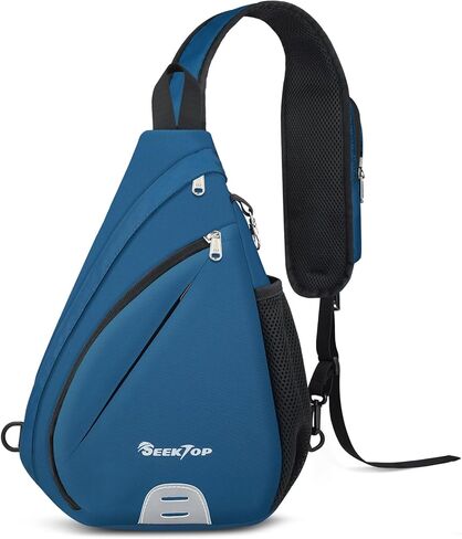 Seektop Crossbody Bag Anti-Theft RFID Blocking Waterproof 400D Nylon Lightweight Small Sling Backpack Shoulder Bags Chest Pack for Travel Hiking Outdoor Commuting Men Women Black in Kuwait