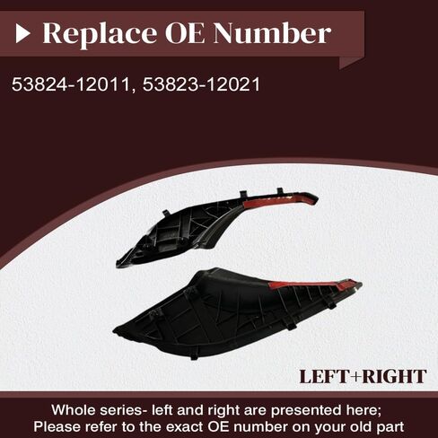 Front Fender to Cowl Side Seal Trim Cover, Replaces 53824-12011, 53823-12021, Compatible with Toyota Corolla Japan Axio 2012–2014, 2 pcs in Saudi Arabia