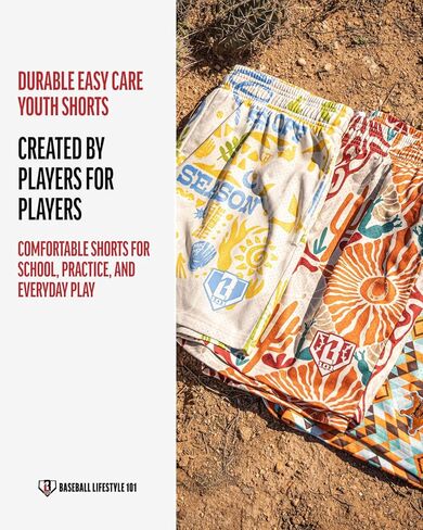 Baseball Lifestyle 101 Boy's Outlaw Mesh Shorts with Side Pockets and Elastic Waist, 5 in Inseam S-XL Sizes in Kuwait